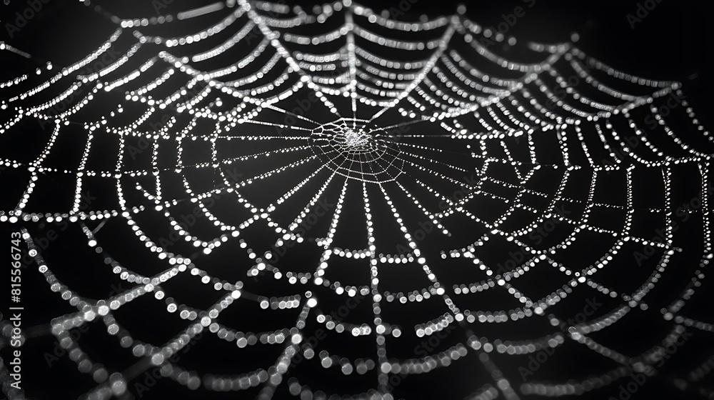 Capture the intricate symmetry of a spider's web, each strand a testament to the artistry of nature's handiwork.