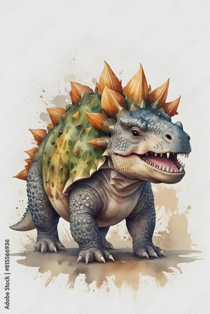 Fantasy dinosaur in watercolor style Fantasy dinosaur in watercolor style