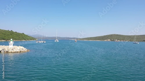 Sigacik Marina in the Cittaslow City Seferihisar Drone video, Izmir Turkey