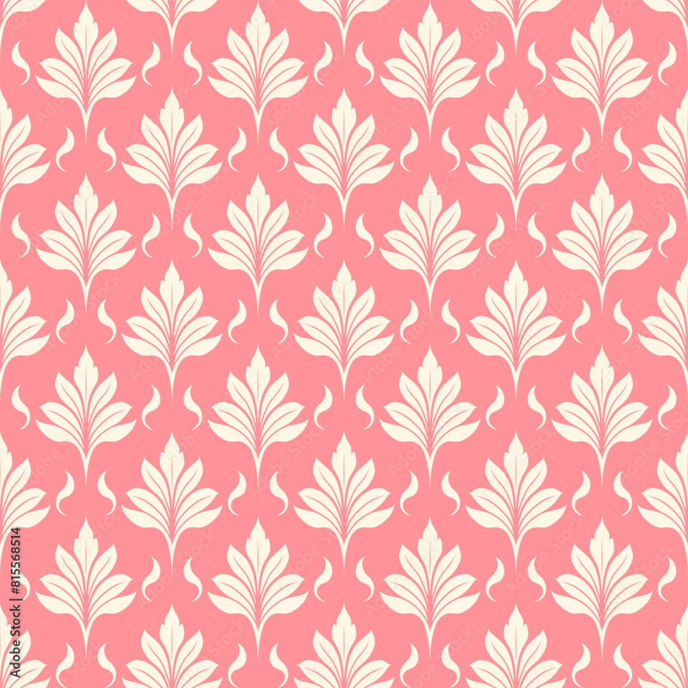 White and pink luxury vector seamless pattern. Ornament, Traditional, Ethnic, Arabic, Turkish, Indian motifs. Great for fabric and textile, wallpaper, packaging design or any desired idea.