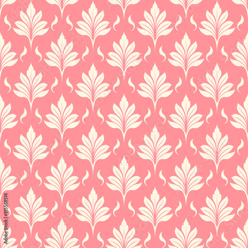 White and pink luxury vector seamless pattern. Ornament  Traditional  Ethnic  Arabic  Turkish  Indian motifs. Great for fabric and textile  wallpaper  packaging design or any desired idea.