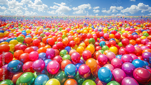 Vibrant sea of balloons for awareness day photo