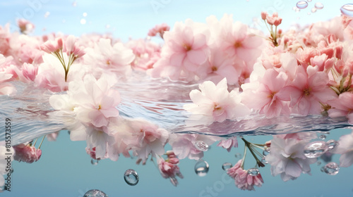 sakura flowers in the water flower wallpaper