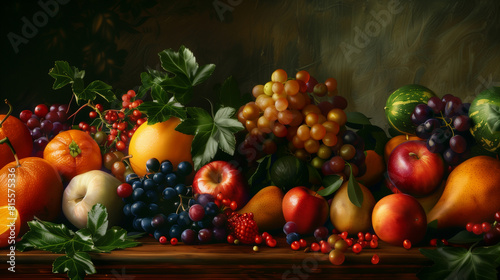 Photo of Still Life Painting of Fruit on a Table