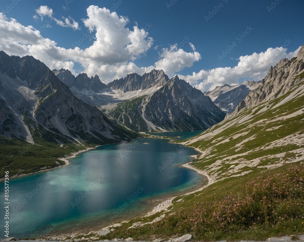 Naklejka premium lake in the mountains