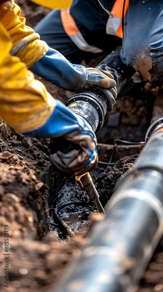 Close-Up of Construction Worker's Boots in Muddy Conditions