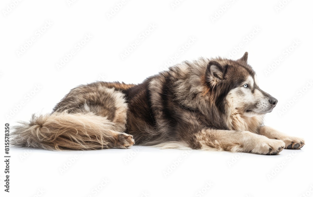 A serene Alaskan Malamute sleeps soundly, its luxurious coat and calm repose showcasing the breed's gentle and composed nature. The dog's peaceful slumber invites a sense of tranquility. A serene Alaskan Malamute sleeps soundly, its luxurious coat and calm repose showcasing the breed's gentle and composed nature. The dog's peaceful slumber invites a sense of tranquility.