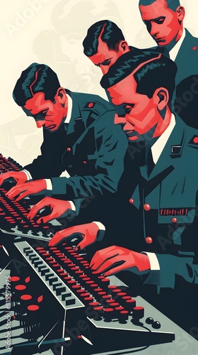 Codebreakers Tackling Enemy Secrets at Bletchley Park During Wartime photo