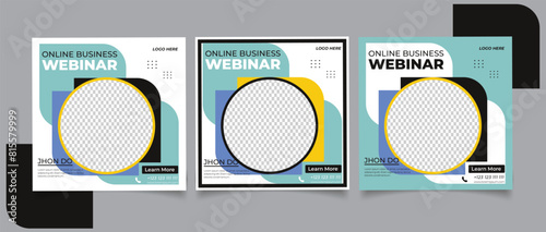 Online conference social media post banner template	
