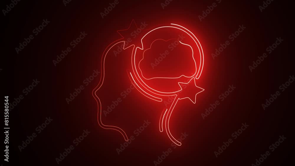 Hopefully line icon, Human head line icon animation. Glowing neon human head on black background. Neon line of human head at different angles. Neon line head icon and 4K video. Hopefully line icon, Human head line icon animation. Glowing neon human head on black background. Neon line of human head at different angles. Neon line head icon and 4K video.