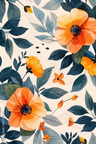 This floral poster graphic design is ideal for spring
