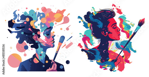 This illustration is depicting an  Individualist, an artistic, expressive character depicting uniqueness and creativity.