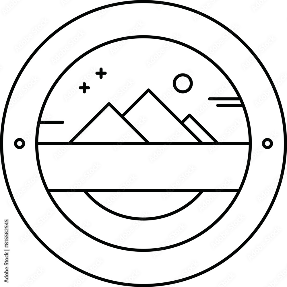 Minimal Circle Adventure Badge Logo Outline Design Element Vector Minimal Circle Adventure Badge Logo Outline Design Element Vector