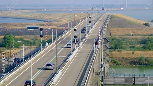 Traffic flows smoothly at the Krammer locks, Philipsdam, Netherlands. photo