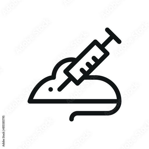 Lab rat isolated icon, mouse injection vector symbol with editable stroke