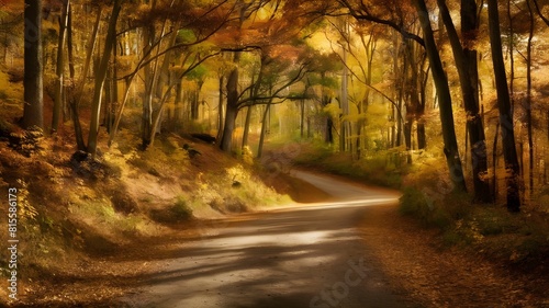 Autumn's Wooden Pathway