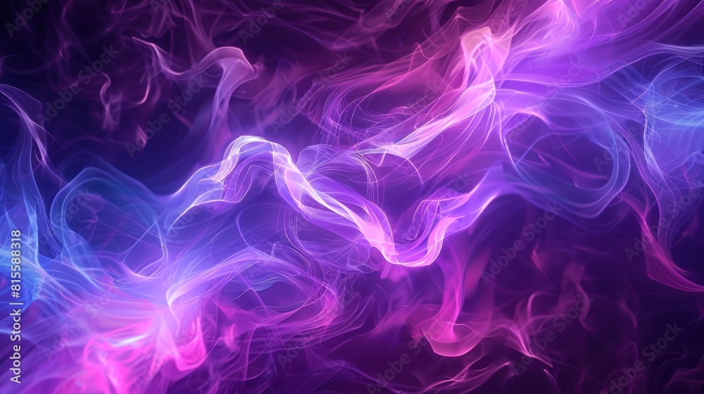 3D illustration Abstract digital neon graphic smoke light background. Generated AI image