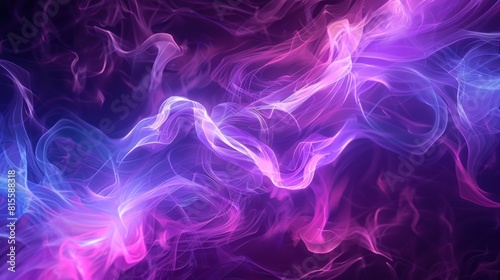 3D illustration Abstract digital neon graphic smoke light background. Generated AI image
