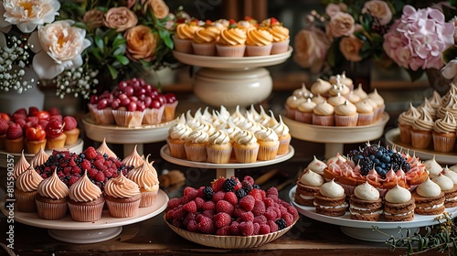 A table overflowing with delectable treats, from decadent cupcakes to intricately decorated cookies, invites guests to indulge in the sweet delights of the birthday celebration. 