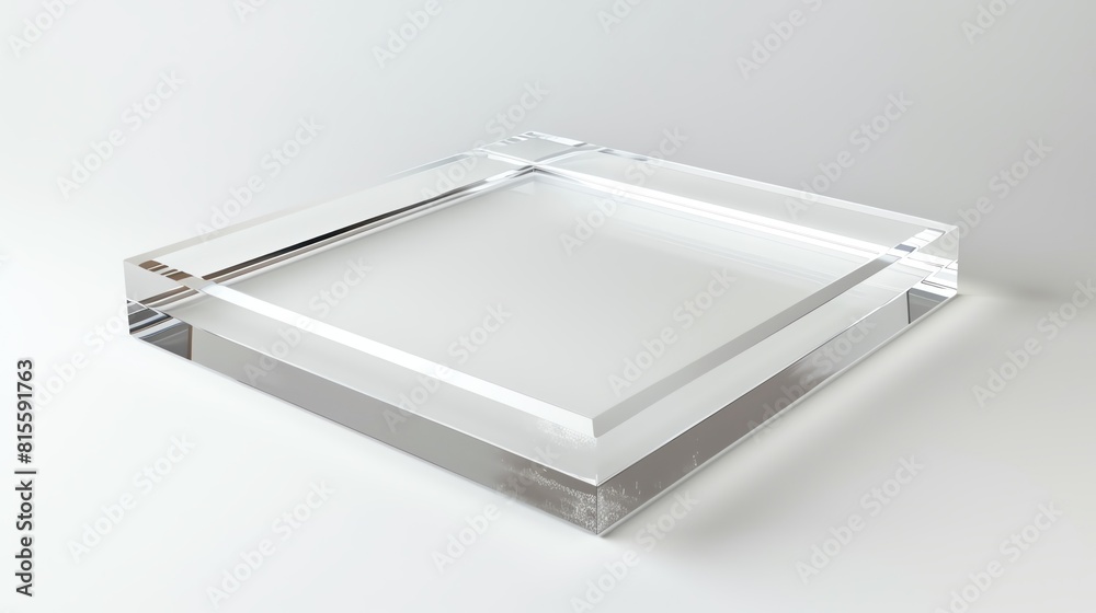 A contemporary acrylic frame with a clear, glossy surface, isolated on white A contemporary acrylic frame with a clear, glossy surface, isolated on white