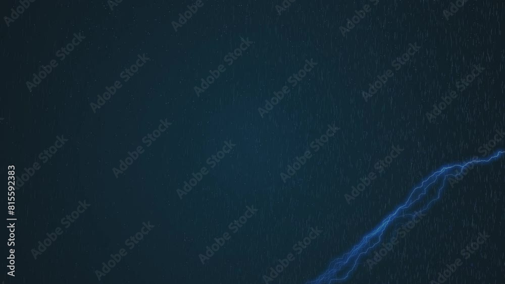 Thunderstorm animation with raindrops and lightning. Iridescent ...