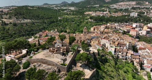 Localidad de Polop de la Marina en Alicante a vista de drone photo