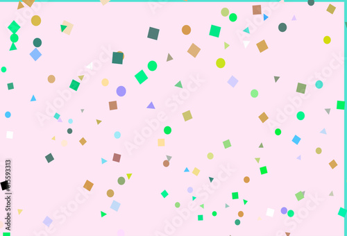 Wallpaper Mural Light Multicolor, Rainbow vector template with crystals, circles, squares. Torontodigital.ca
