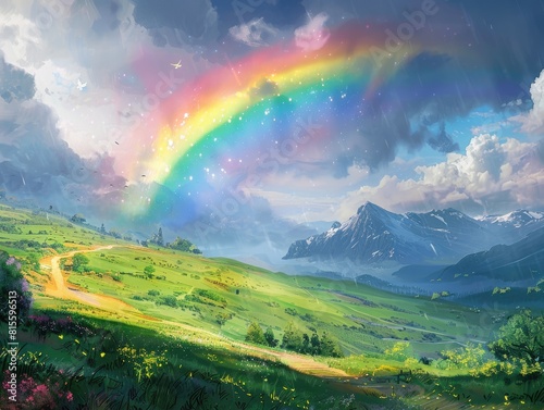 The Majestic Display of a Rainbow After the Storm