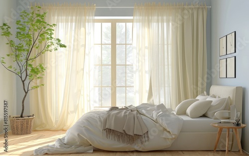 Sheer Delight: Voile Curtains for a Serene Bedroom Retreat
