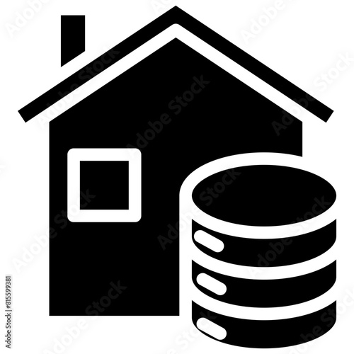 Data House Glyph Icon Design