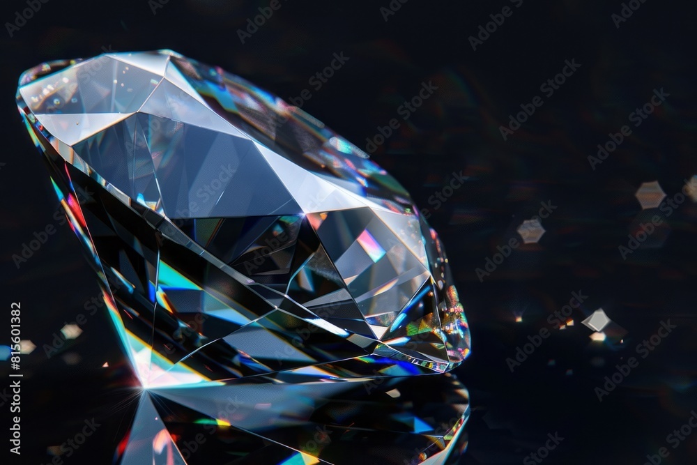 Dazzling polished diamond on black background Dazzling polished diamond on black background