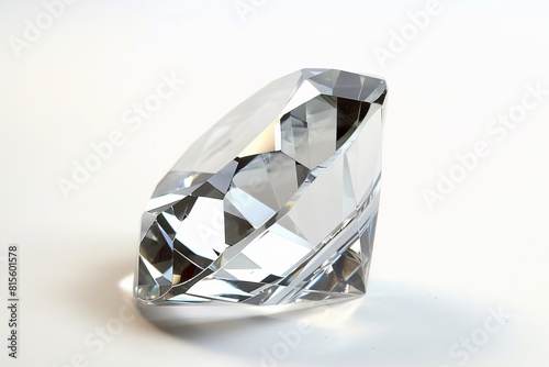 Dazzling polished diamond on white background