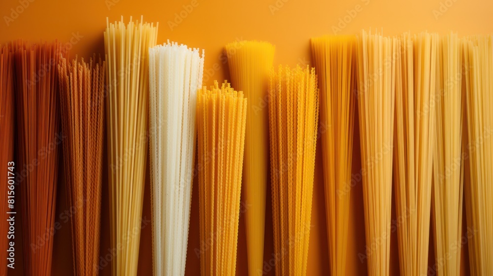 custom made wallpaper toronto digital: Vibrantly depicted in a color gradient from white to deep yellow, spaghetti is a creative and artistic take on the everyday pasta.