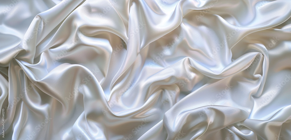Luminous white wrinkled cloth texture on digital canvas.