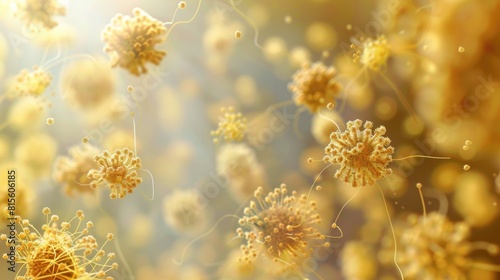 Seasonal Illustration. Three-Dimensional Render Art of Plant Pollen