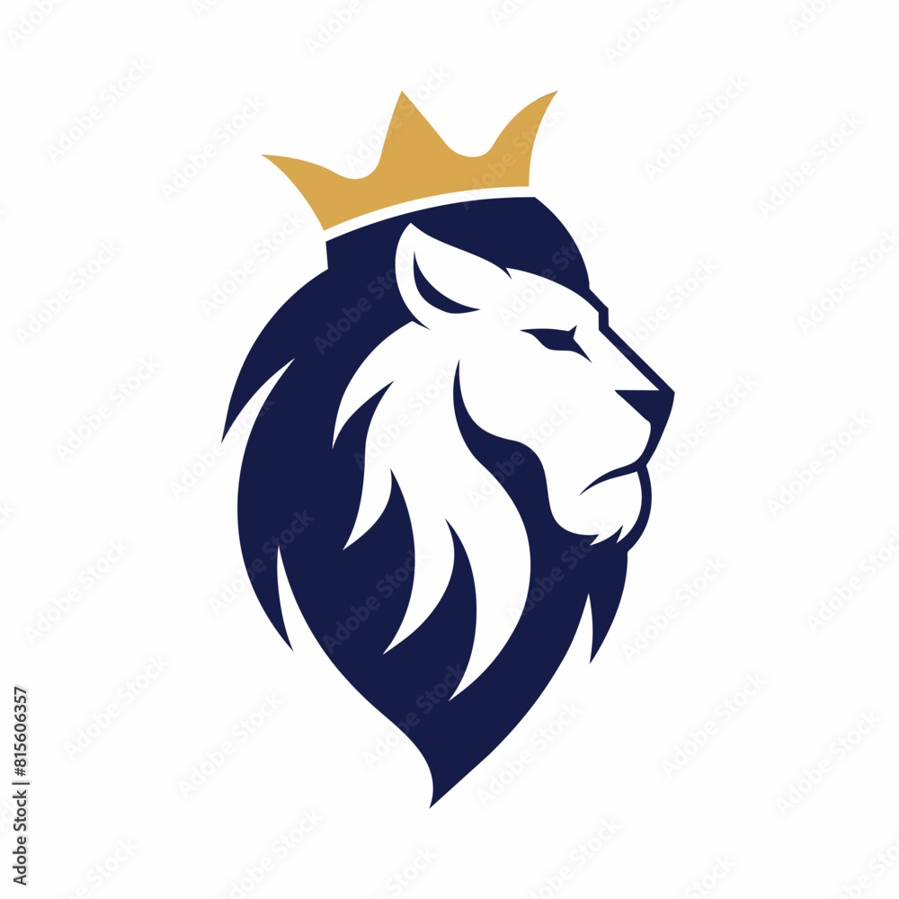 Royal king lion crown logo design vector art silhouette Royal king lion crown logo design vector art silhouette