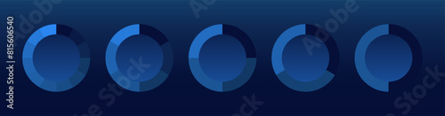 Digital pie chart on technology blue background. Chart, diagram, research, audit, planning, statistics, management, infographic, data analysis, Financial literacy. Stock market