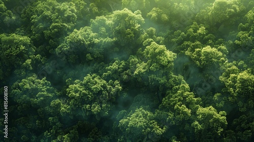 Aerial View Capturing a Dense Forest with Lush Green Trees