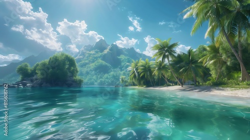 Tropical island   Vivid Ocean  Happy Natural   Blue and Green Sea  Ocean life  