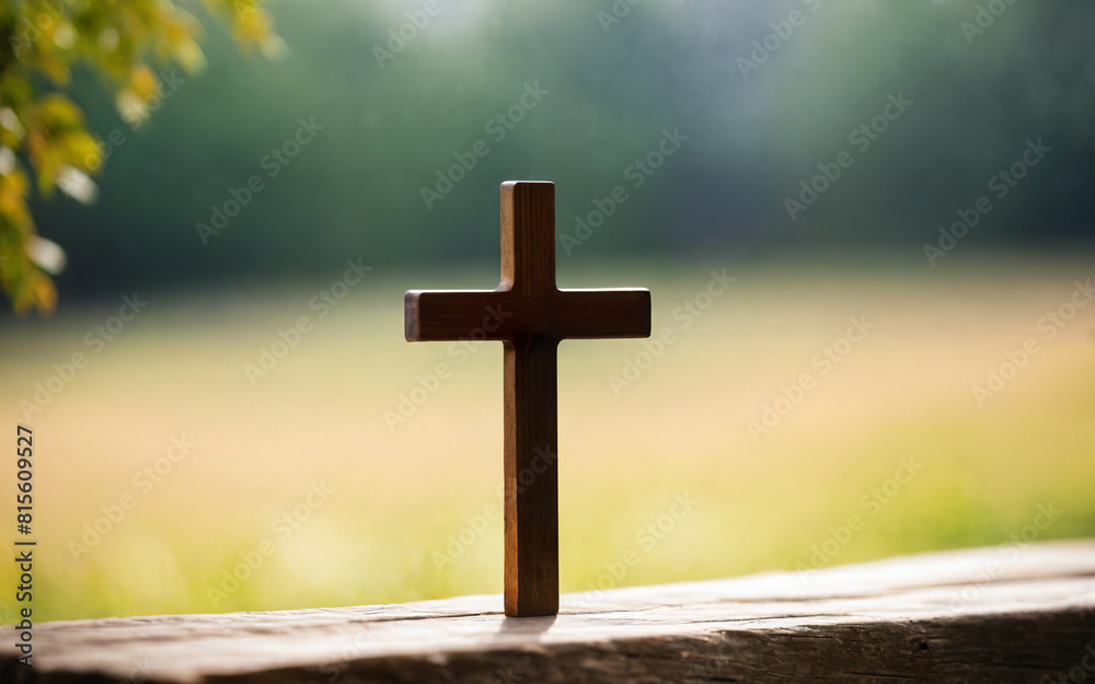 Jesus Christ cross, Christian cross on a bokeh, blurred background Jesus Christ cross, Christian cross on a bokeh, blurred background