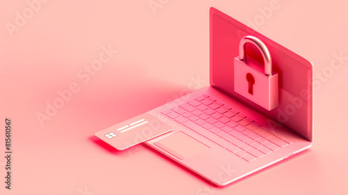 Secure Online Payment Concept with Laptop and Credit Card