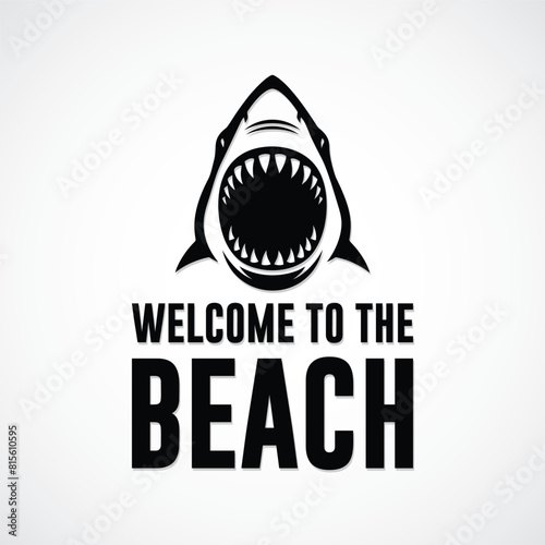 Shark Themed T-Shirt Design - Vector File

Black and white t-shirt design with a bold shark graphic and the phrase 