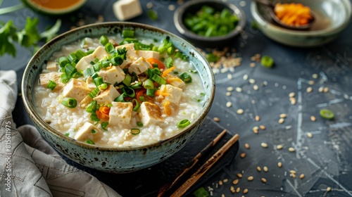 Chicken Rice Porridge with Tofu, Offering a Comforting and Nourishing Meal