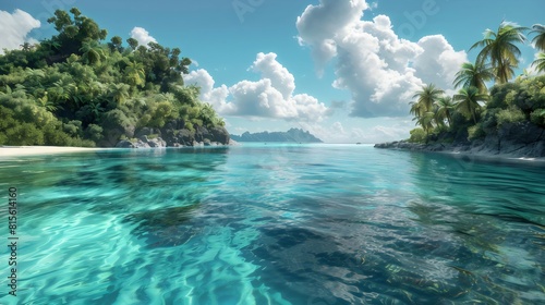 Tropical island   Vivid Ocean  Happy Natural   Blue and Green Sea  Ocean life  