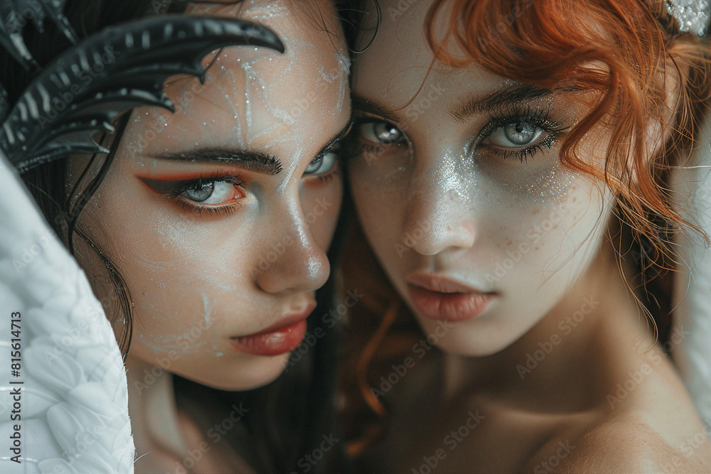 Generated with AI close up photo of diverse inclusive faces beauty models faces Generated with AI close up photo of diverse inclusive faces beauty models faces