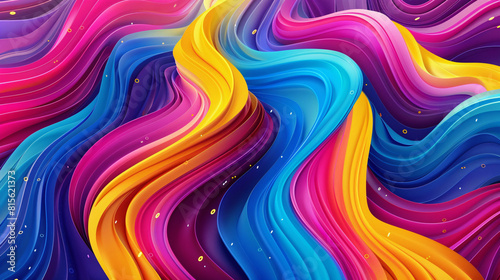 Abstract colorful background with wavy lines and shapes for poster and banner