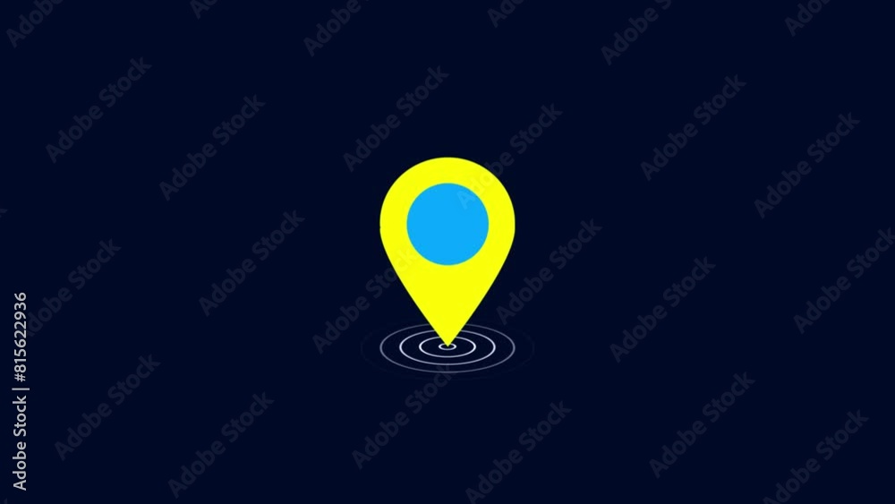 map pin animation concept.Travel interface. Digital pointer. Location