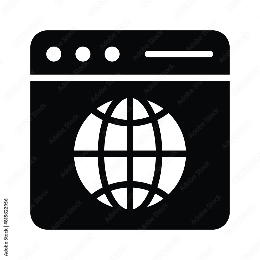 Visually perfect icon of global website in modern style Visually perfect icon of global website in modern style