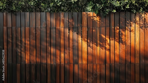 A modern fence  in harmony with nature  which keeps unauthorized people away from the house plot. Generative AI