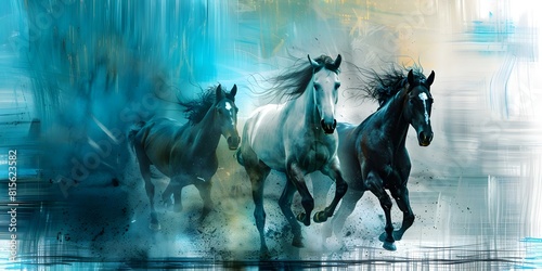 Digital art print of majestic horses galloping vintage farmhouse wall art. Concept Vintage Farmhouse Decor, Equestrian Art, Majestic Horses, Digital Art Print, Wall Art